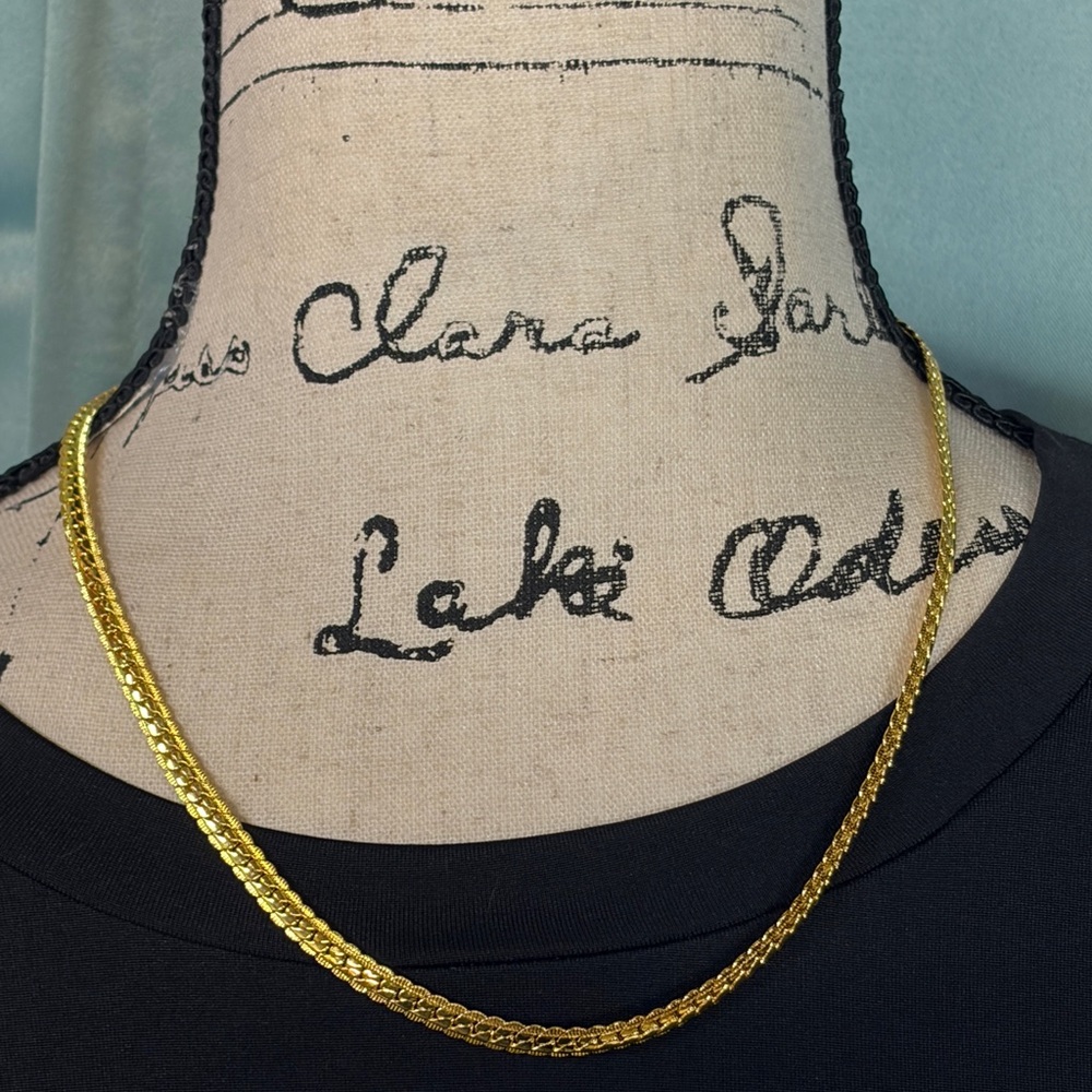 18K Gold Plated Herringbone Chain Necklace | 20 Inch | Quiet Luxury Essential